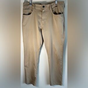 Travis Mathew Mens 36X31 Tan Beige Stretch Lightweight Travel Casual Golf Pants
